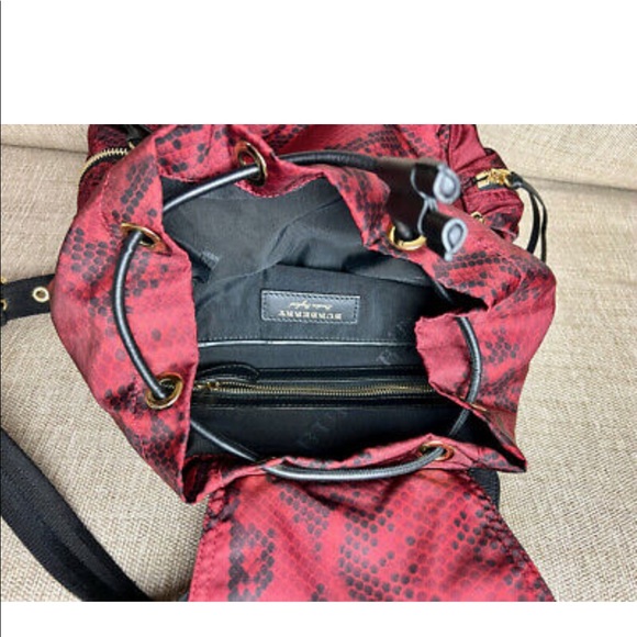 Burberry Rucksack Backpack Snake Pattern with Leather Trim & Matching Wallet - Picture 4 of 14